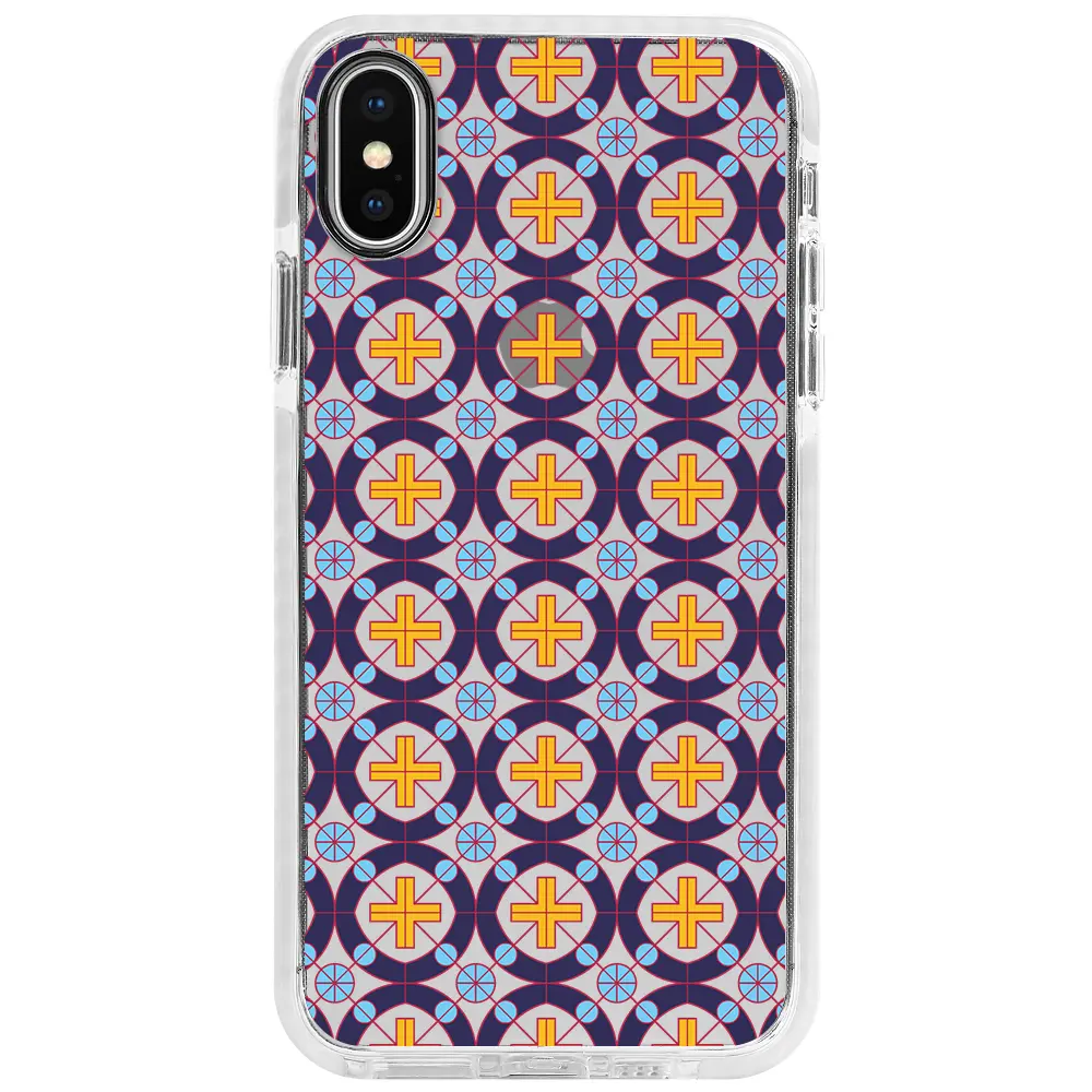 Apple iPhone X Beyaz Impact Premium Telefon Kılıfı - Ottomans Tiles