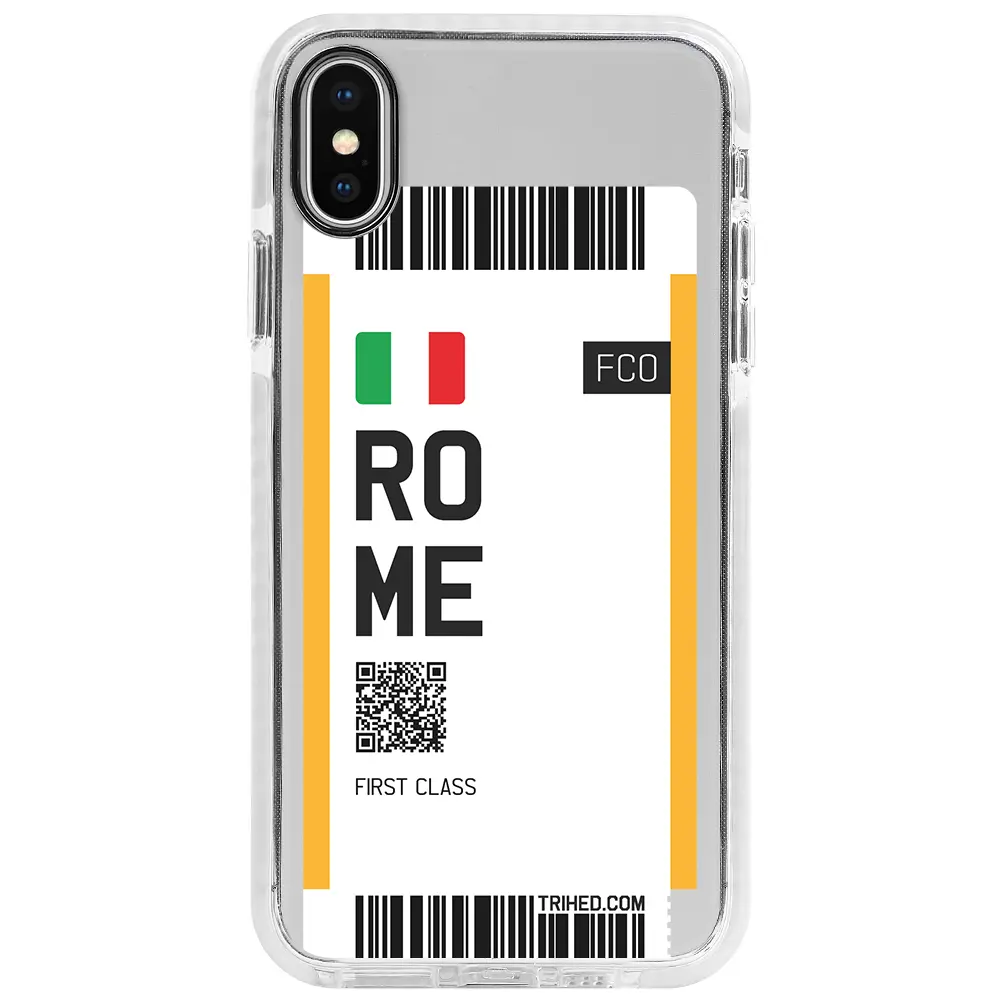 Apple iPhone X Beyaz Impact Premium Telefon Kılıfı - Rome Bileti