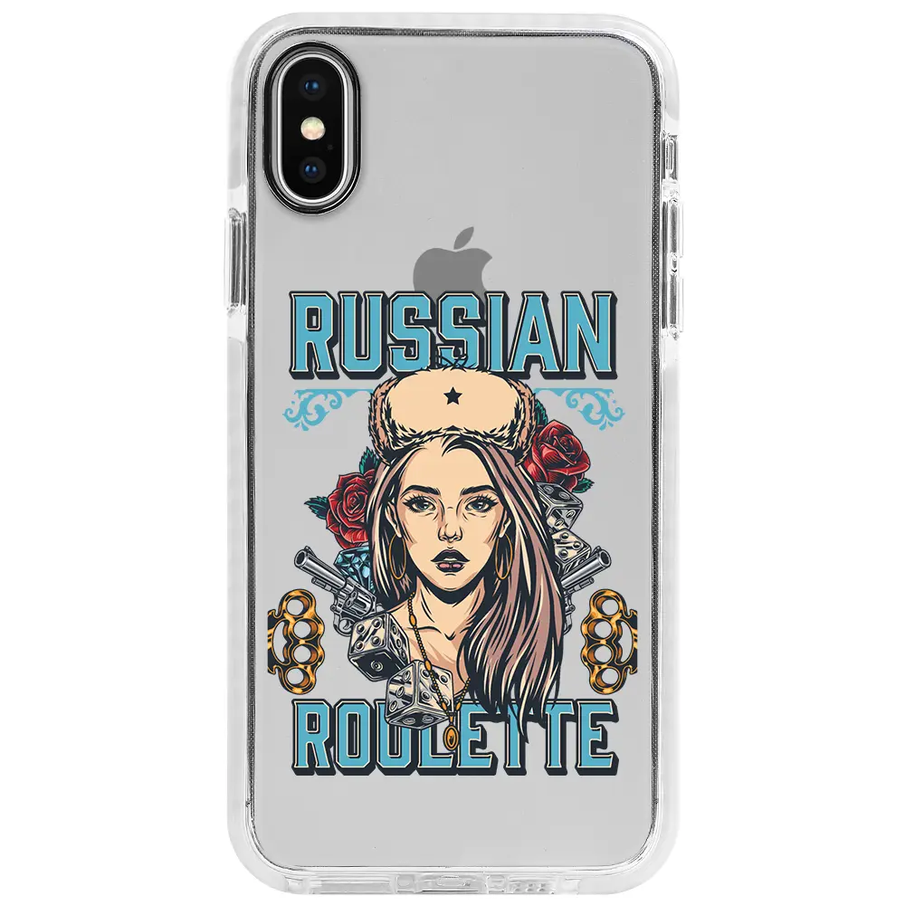 Apple iPhone X Beyaz Impact Premium Telefon Kılıfı - Russian Girl