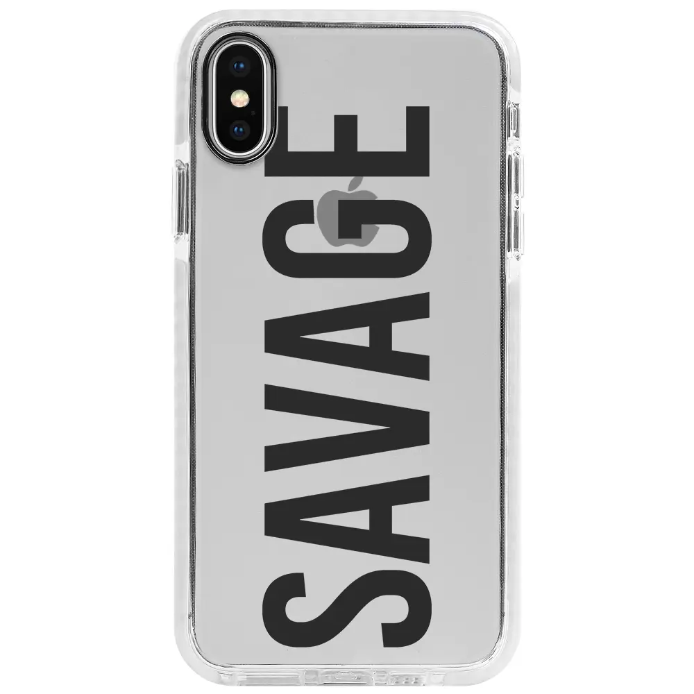 Apple iPhone X Beyaz Impact Premium Telefon Kılıfı - Savage