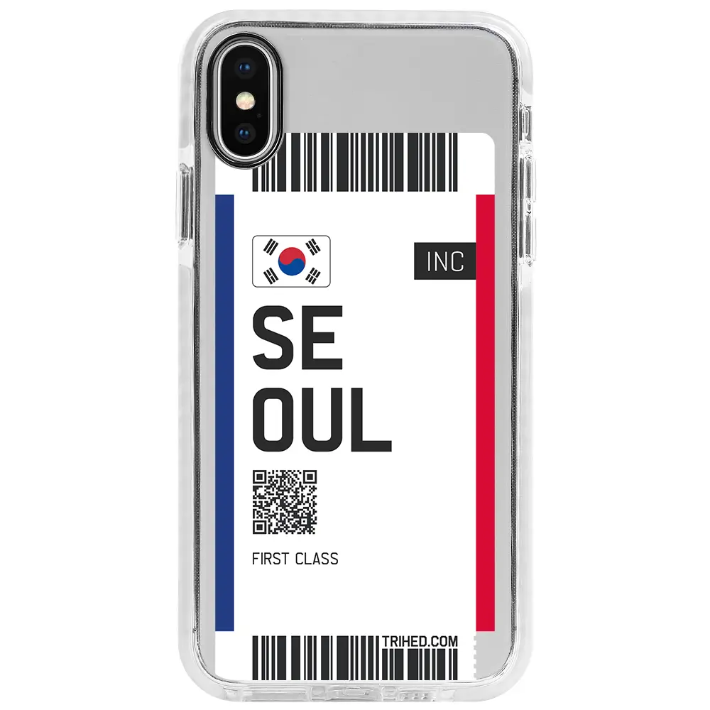 Apple iPhone X Beyaz Impact Premium Telefon Kılıfı - Seoul Bileti