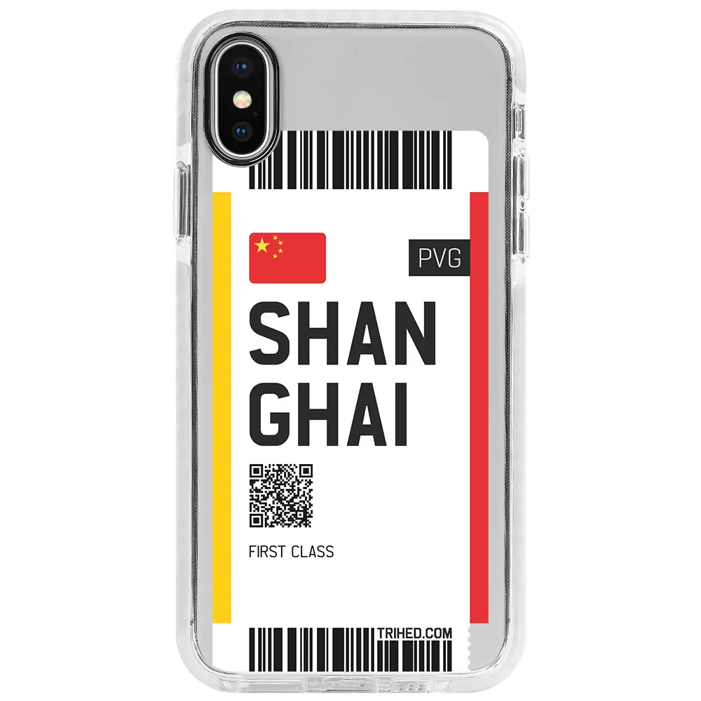 Apple iPhone X Beyaz Impact Premium Telefon Kılıfı - Shanghai Bileti