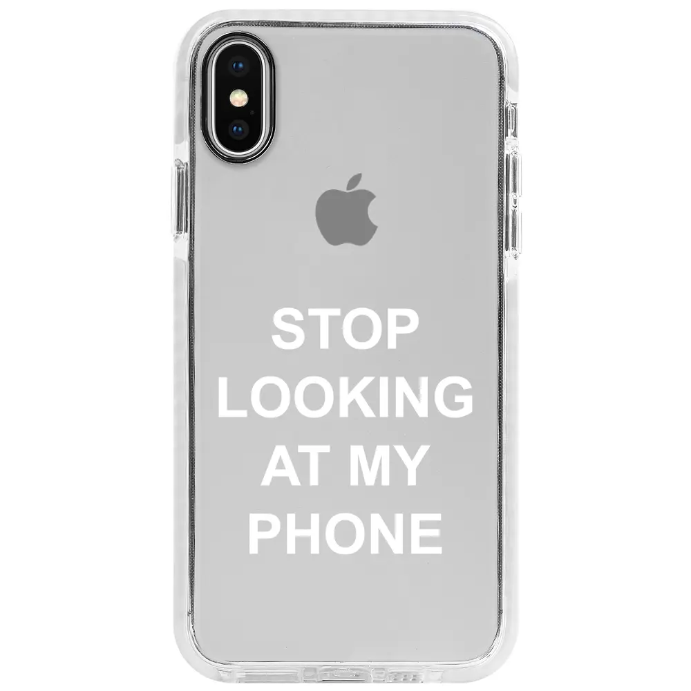 Apple iPhone X Beyaz Impact Premium Telefon Kılıfı - Stop Looking