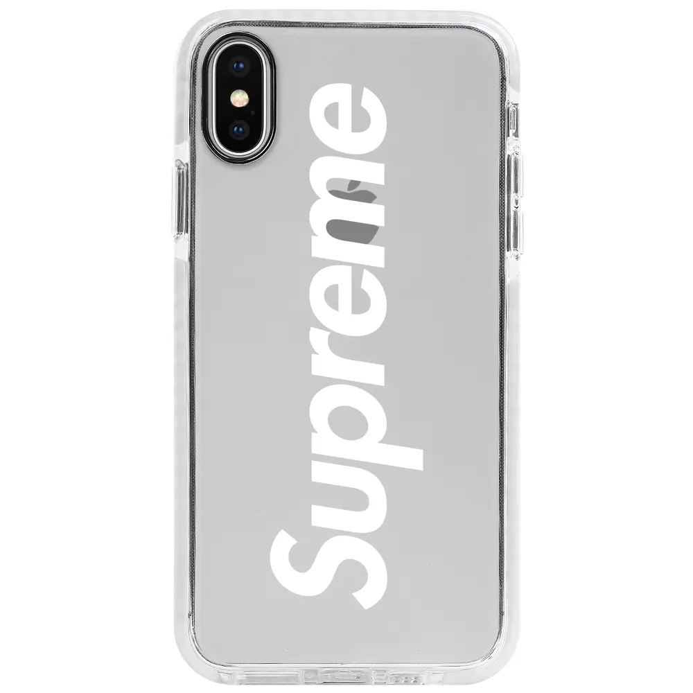 Apple iPhone X Beyaz Impact Premium Telefon Kılıfı - Supreme