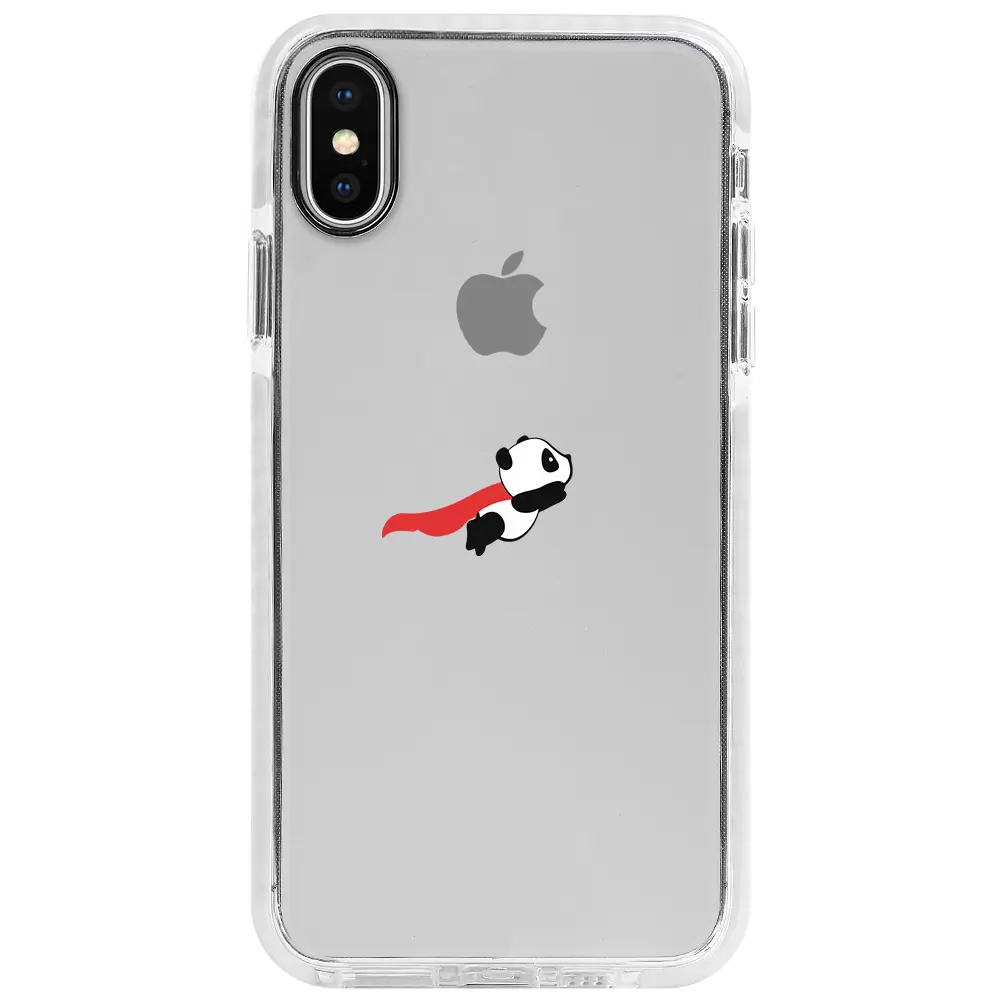 Apple iPhone X Beyaz Impact Premium Telefon Kılıfı - Uçan Panda