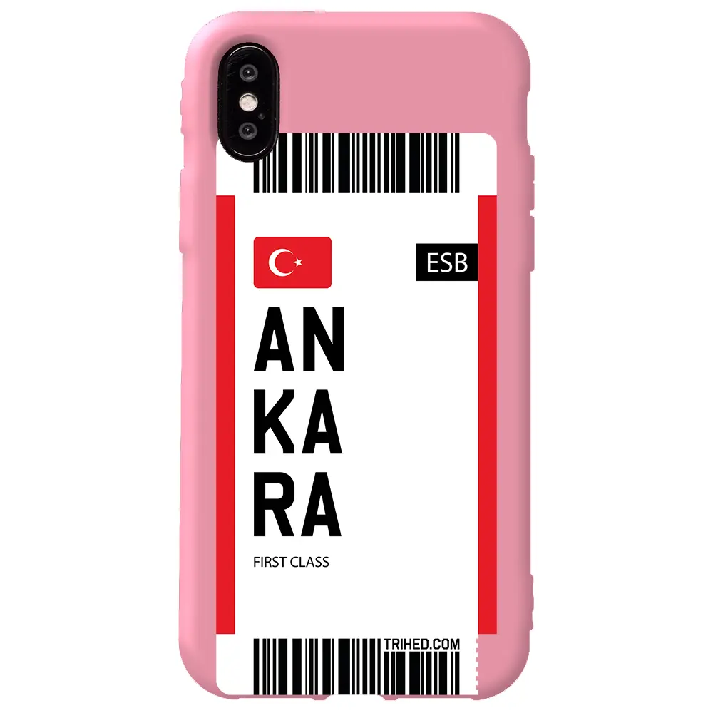 Apple iPhone X Pembe Renkli Silikon Telefon Kılıfı - Ankara Bileti
