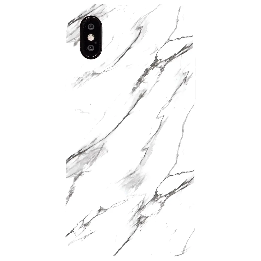 Apple iPhone X Pembe Renkli Silikon Telefon Kılıfı - Beyaz Mermer 2