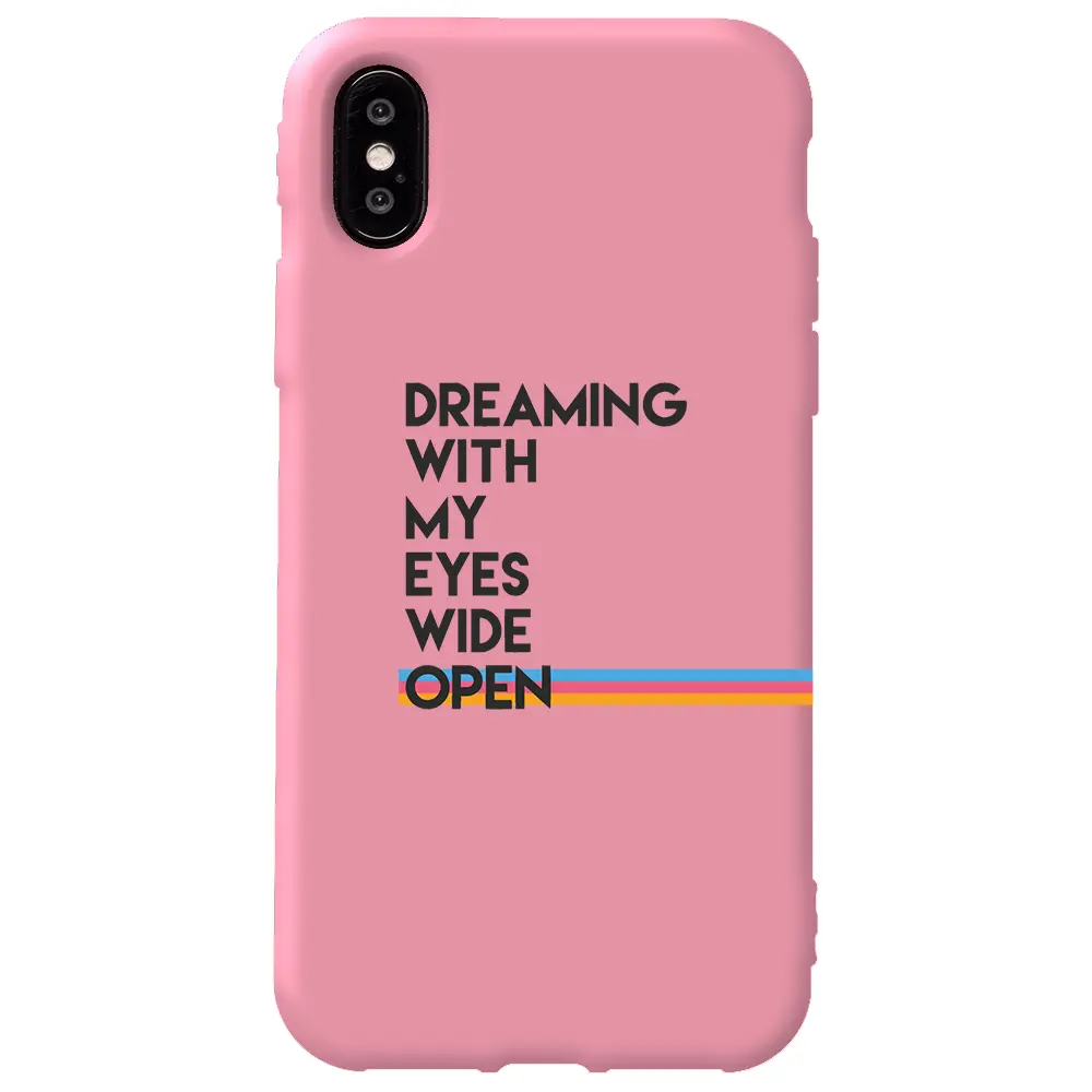 Apple iPhone X Pembe Renkli Silikon Telefon Kılıfı - Dreaming