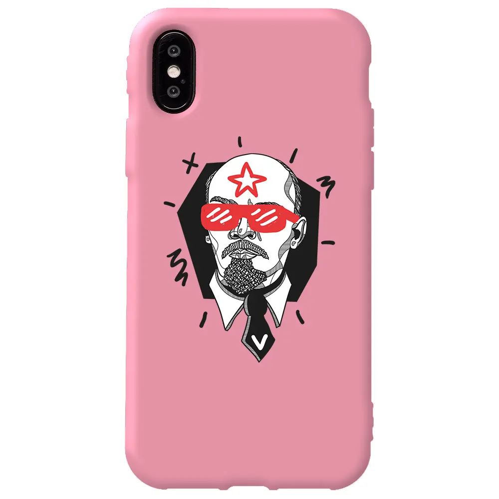 Apple iPhone X Pembe Renkli Silikon Telefon Kılıfı - Lenin