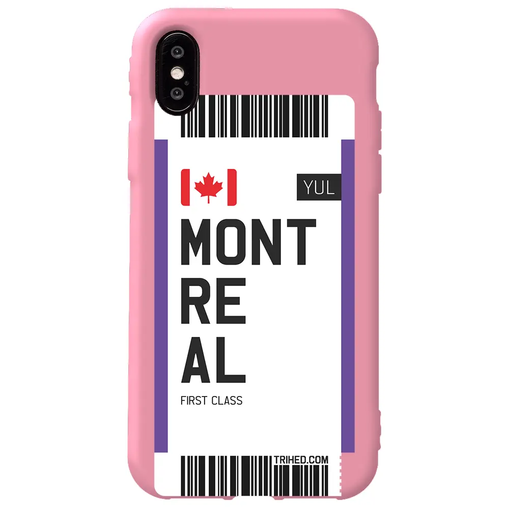 Apple iPhone X Pembe Renkli Silikon Telefon Kılıfı - Montreal Bileti