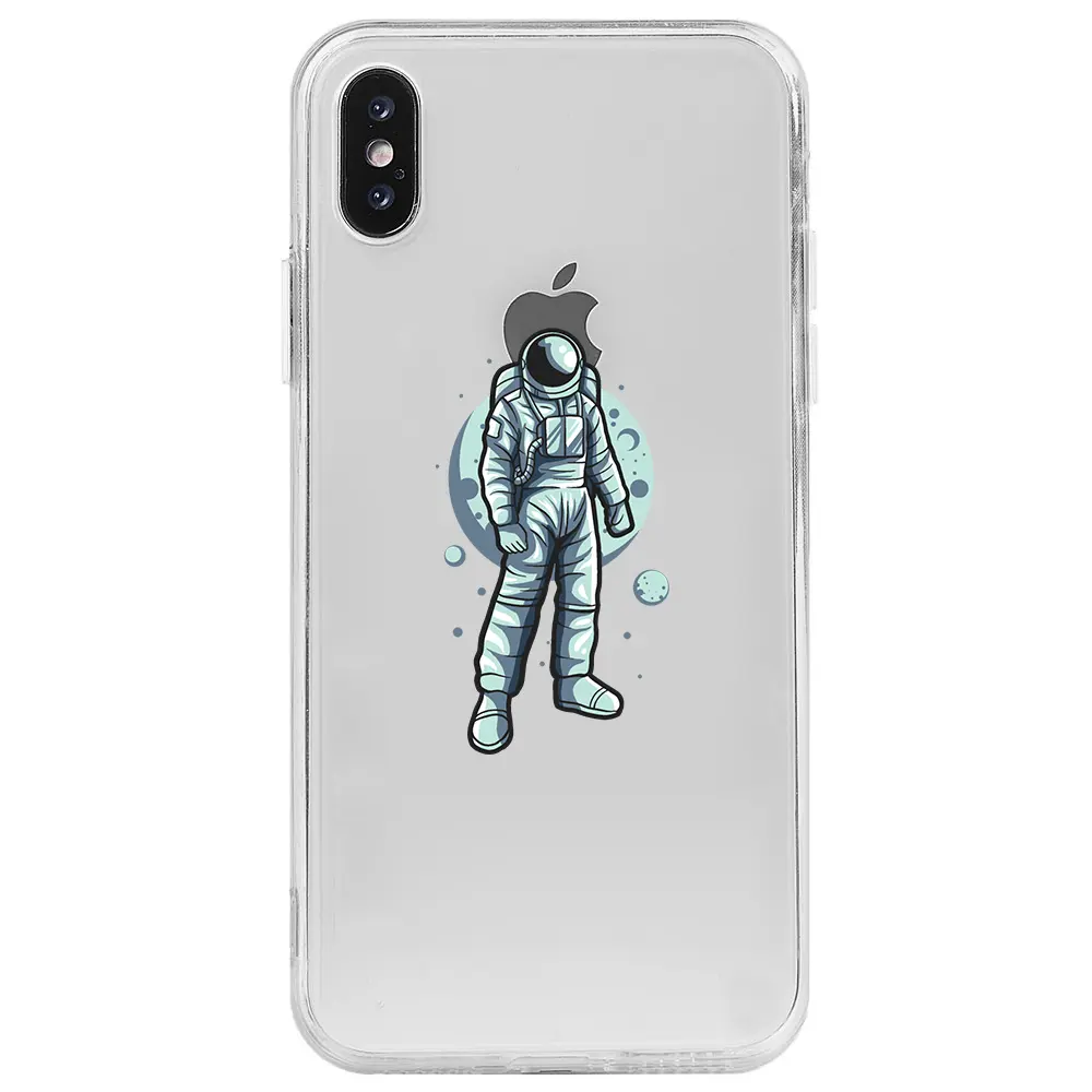 Apple iPhone X Şeffaf Telefon Kılıfı - Astronot