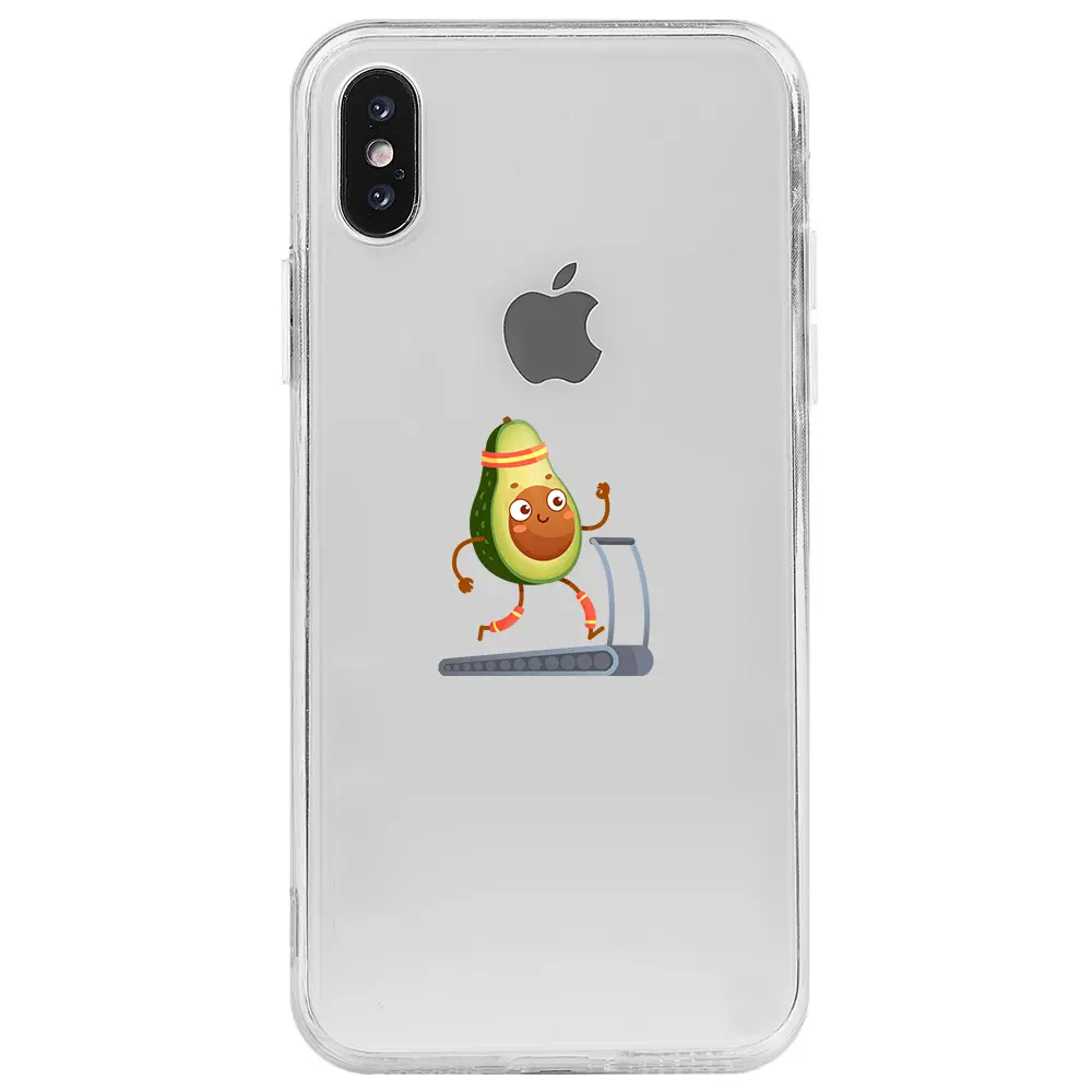 Apple iPhone X Şeffaf Telefon Kılıfı - Avokado Run