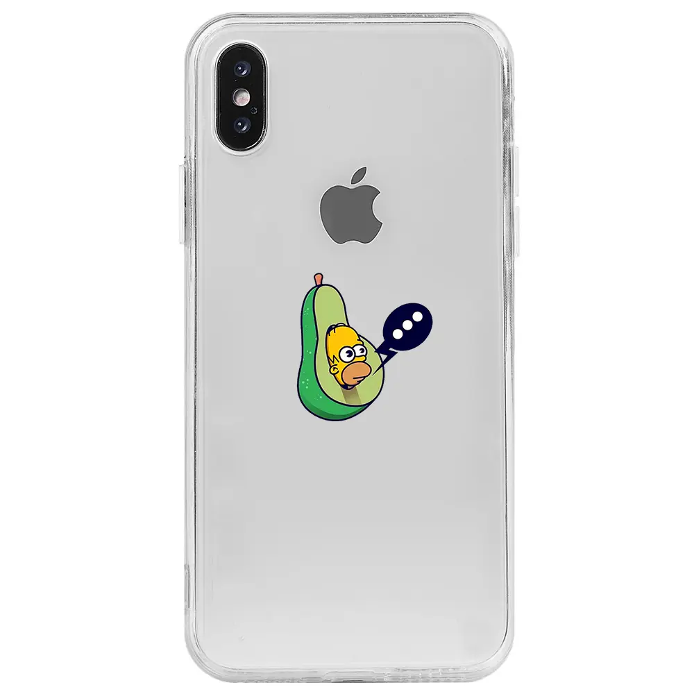 Apple iPhone X Şeffaf Telefon Kılıfı - Avokado Simpson