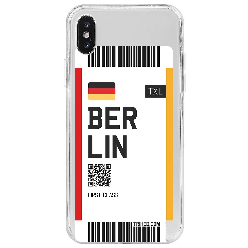 Apple iPhone X Şeffaf Telefon Kılıfı - Berlin Bileti