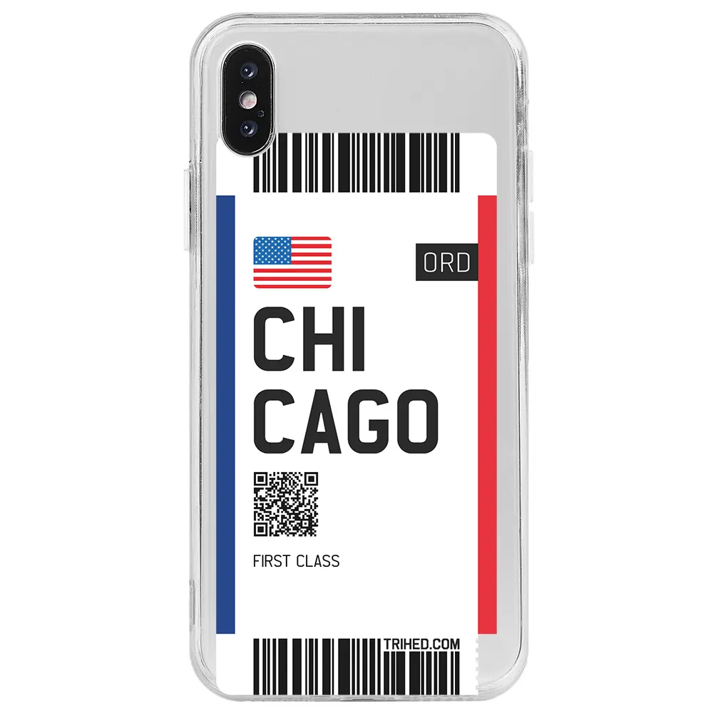 Apple iPhone X Şeffaf Telefon Kılıfı - Chicago Bileti