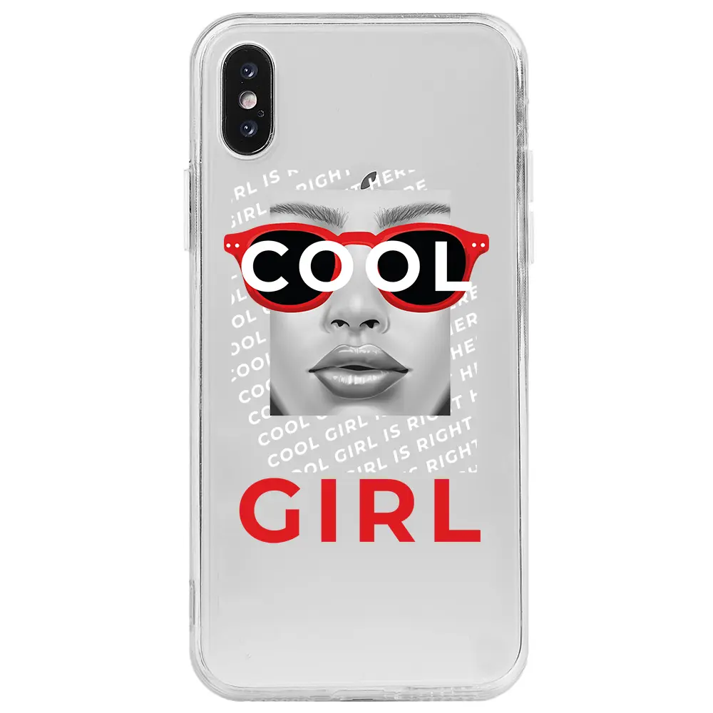 Apple iPhone X Şeffaf Telefon Kılıfı - Cool Girl