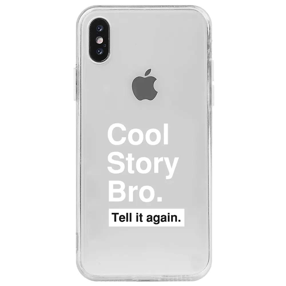 Apple iPhone X Şeffaf Telefon Kılıfı - Cool Story Bro