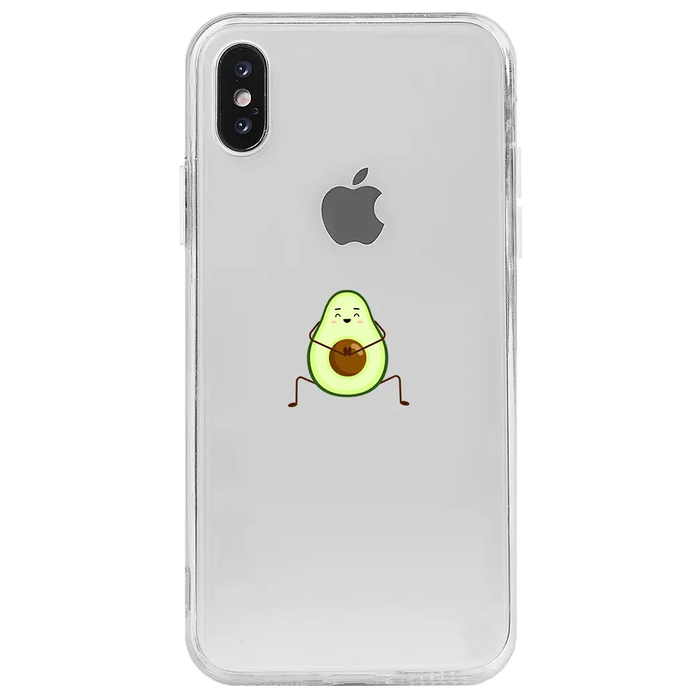 Apple iPhone X Şeffaf Telefon Kılıfı - Cute Avokado