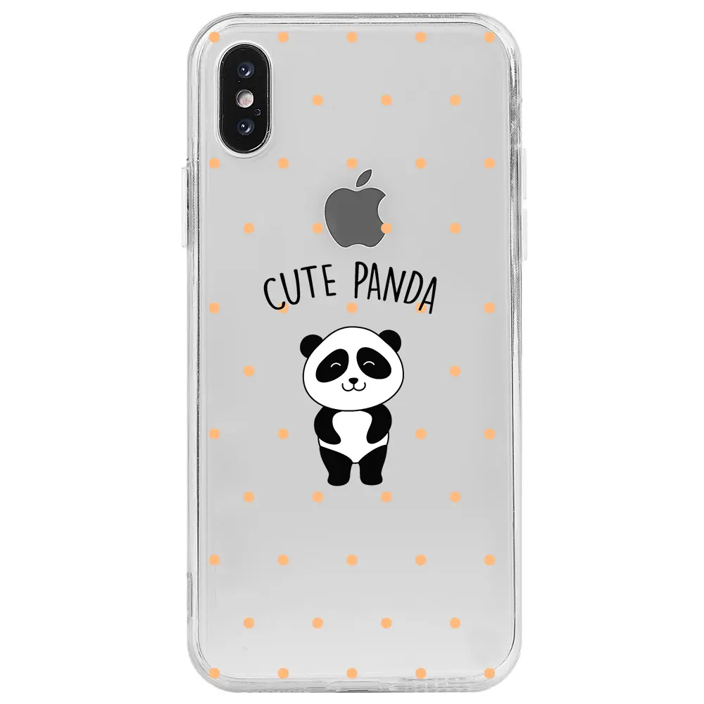 Apple iPhone X Şeffaf Telefon Kılıfı - Cute Panda