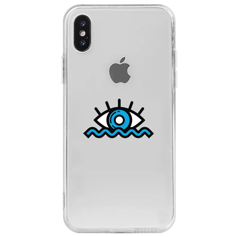 Apple iPhone X Şeffaf Telefon Kılıfı - Denizci Gözü