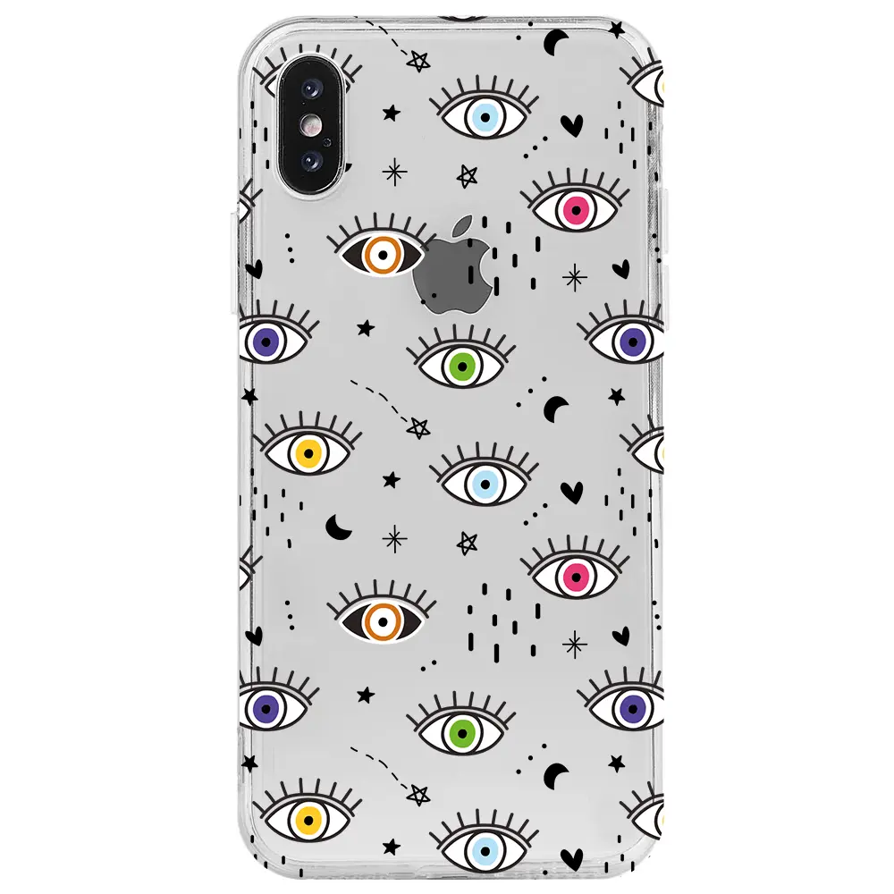 Apple iPhone X Şeffaf Telefon Kılıfı - En Renkli Göz