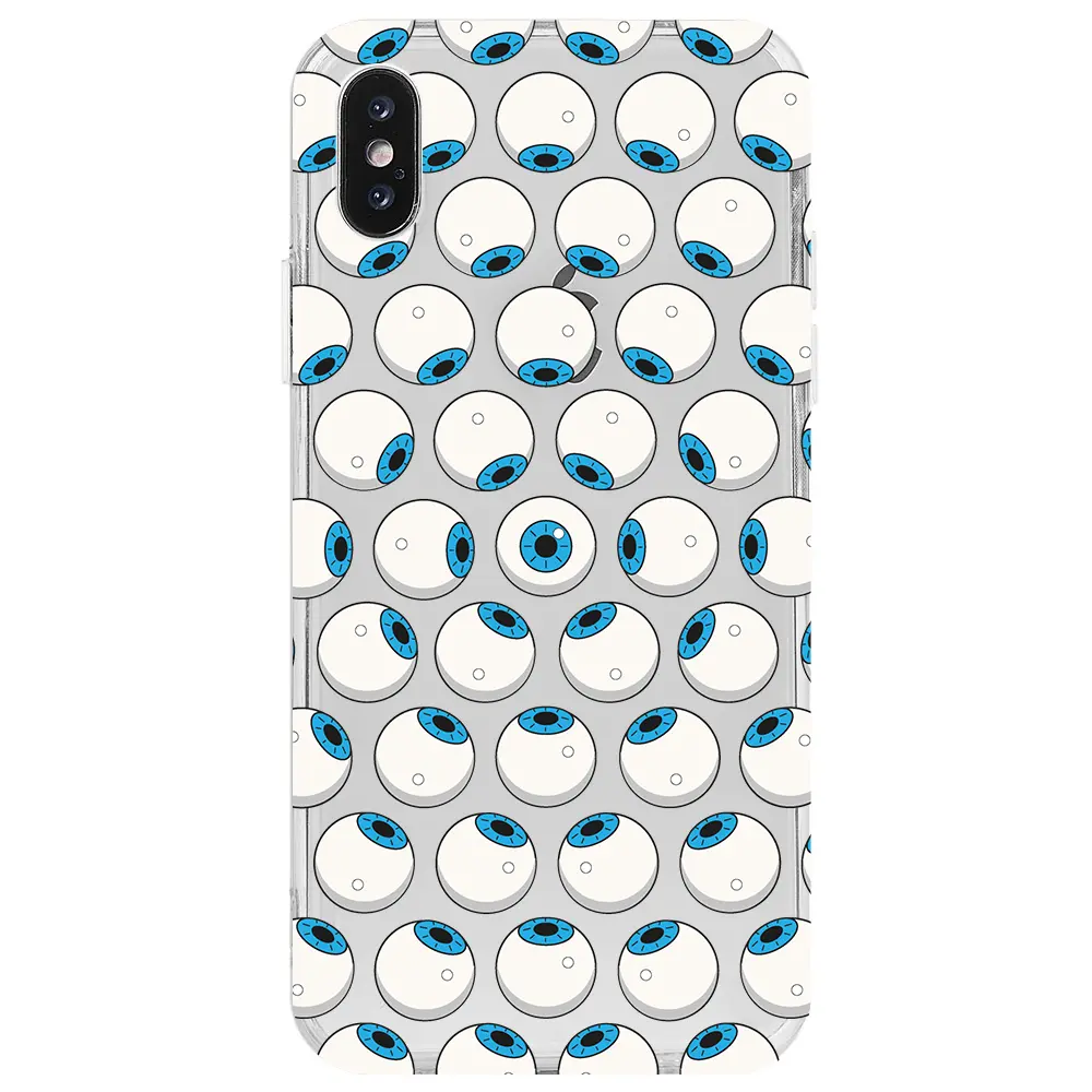 Apple iPhone X Şeffaf Telefon Kılıfı - Eyes On You 2