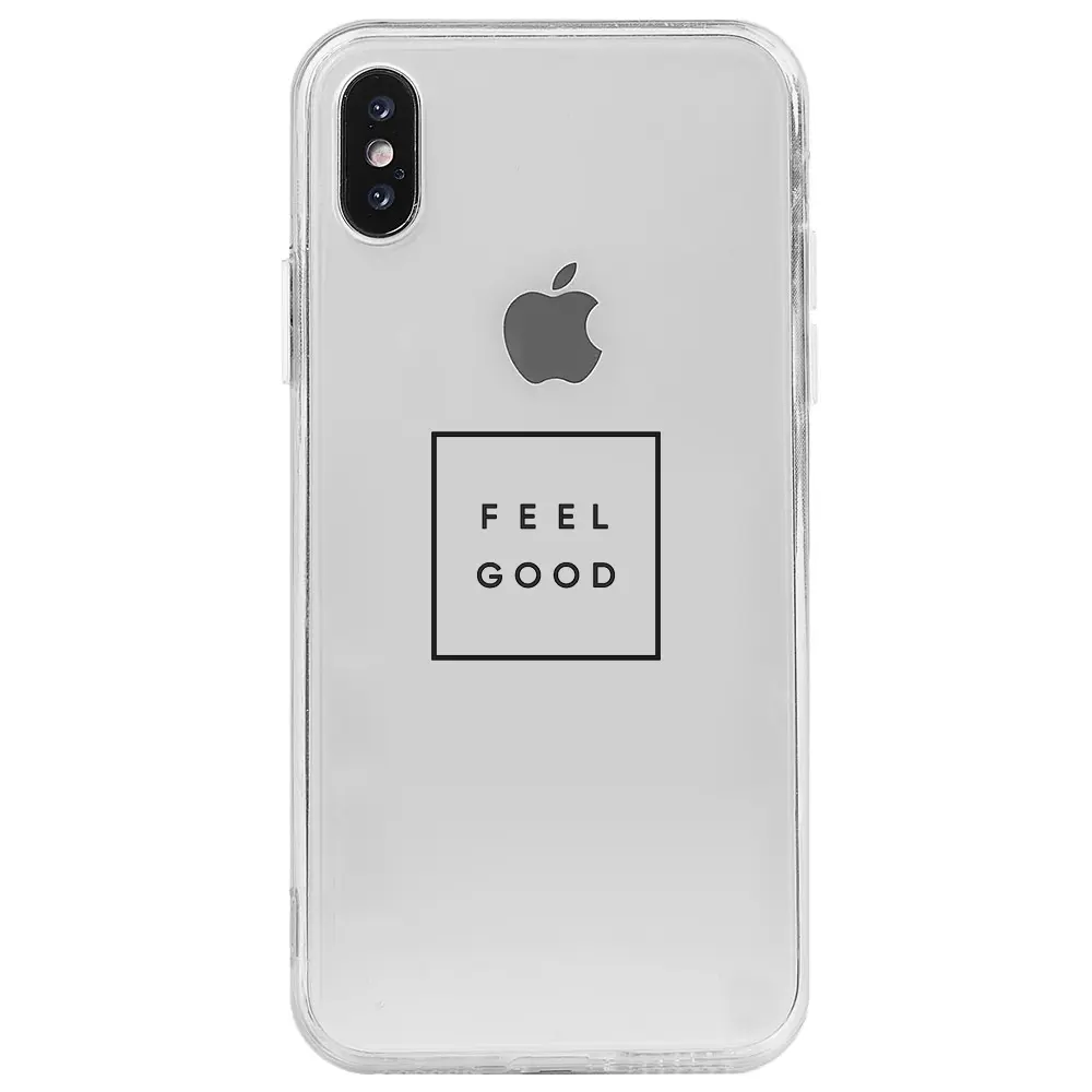 Apple iPhone X Şeffaf Telefon Kılıfı - Feel Good