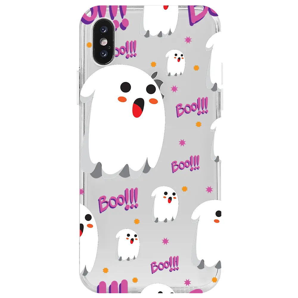 Apple iPhone X Şeffaf Telefon Kılıfı - Ghost Boo!