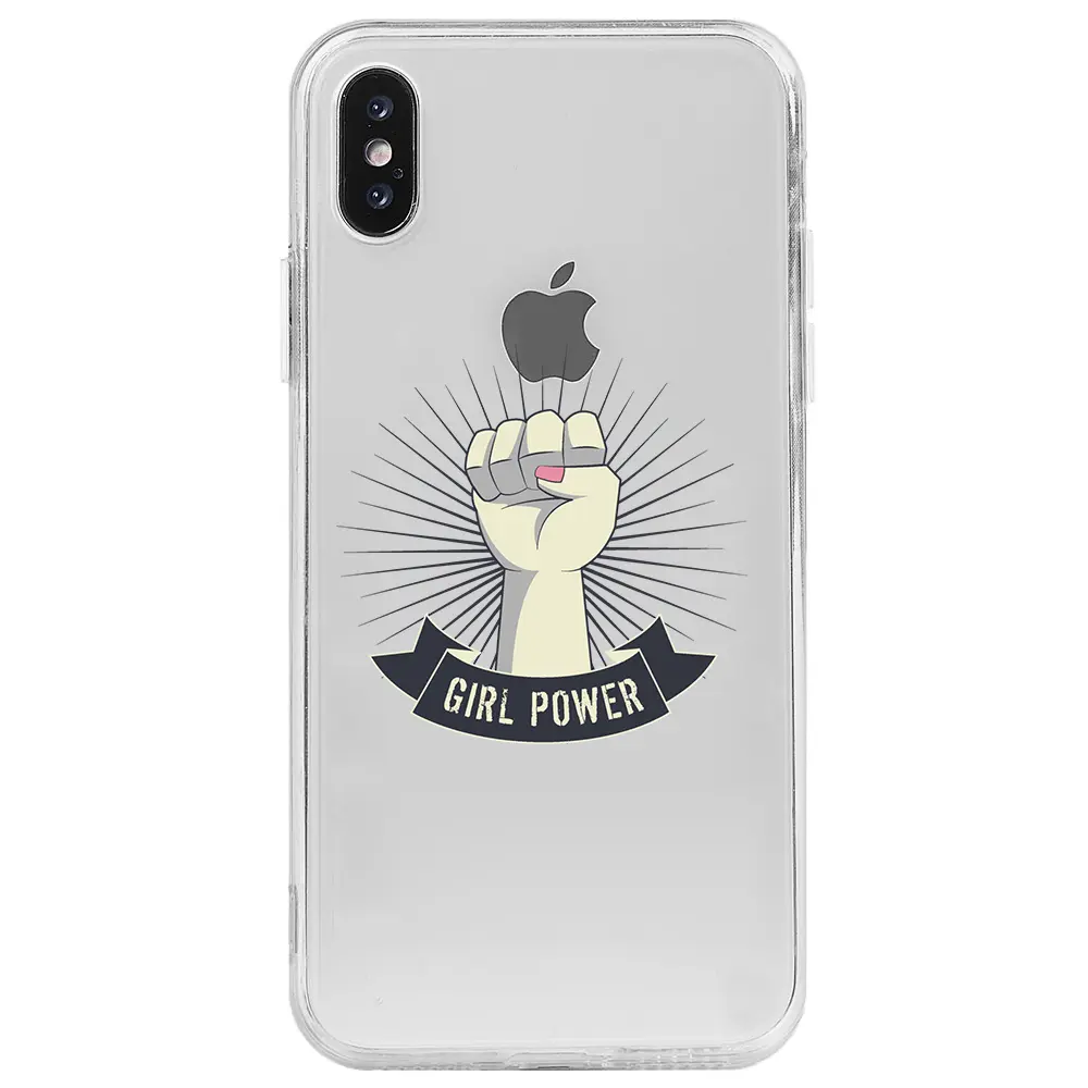 Apple iPhone X Şeffaf Telefon Kılıfı - Girl Punch
