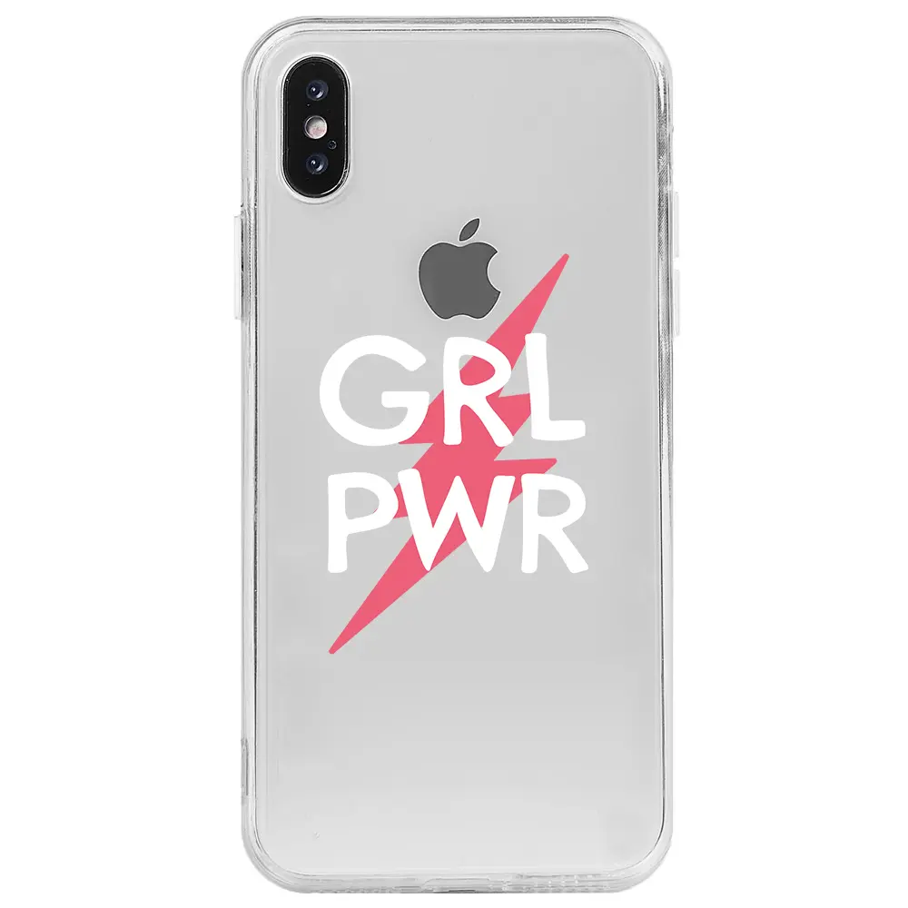 Apple iPhone X Şeffaf Telefon Kılıfı - Grrl Pwr