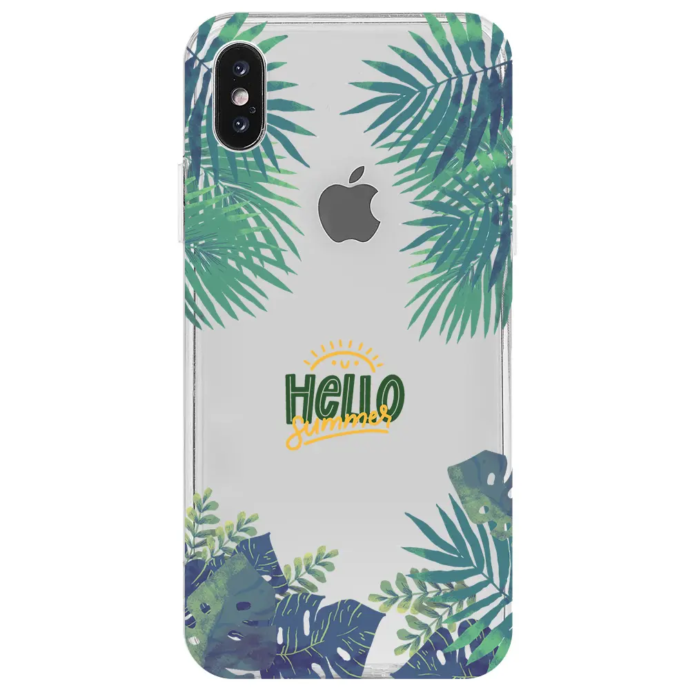 Apple iPhone X Şeffaf Telefon Kılıfı - Hello Summer