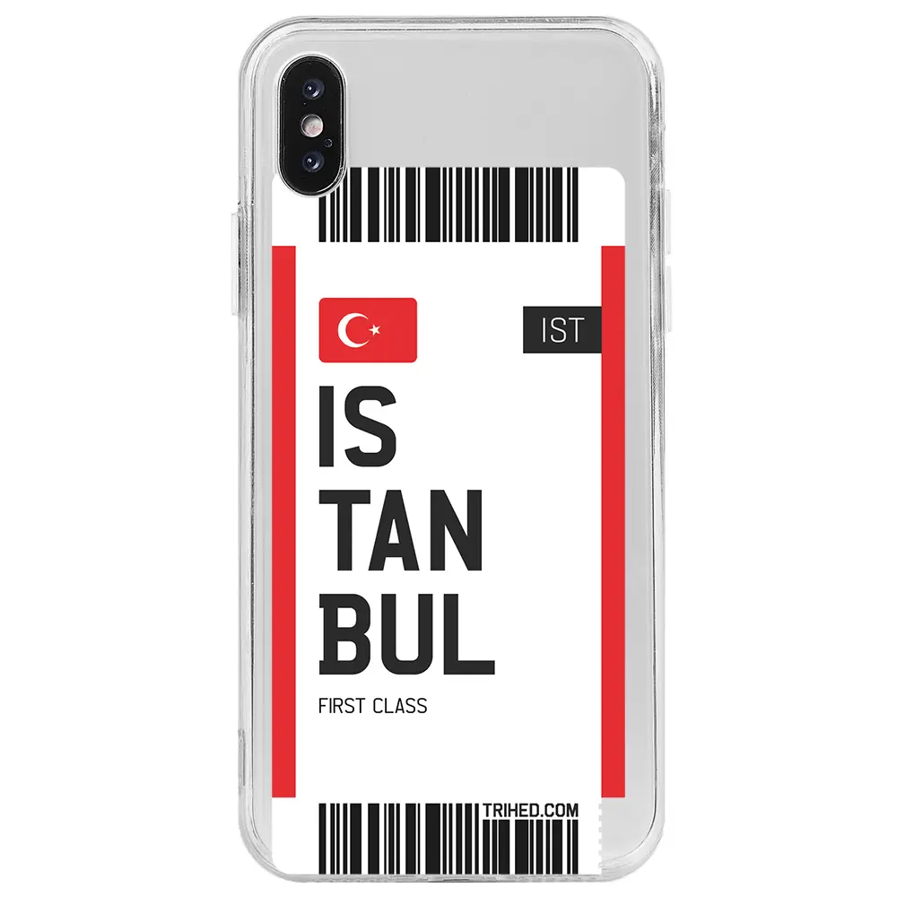 Apple iPhone X Şeffaf Telefon Kılıfı - İstanbul Bileti