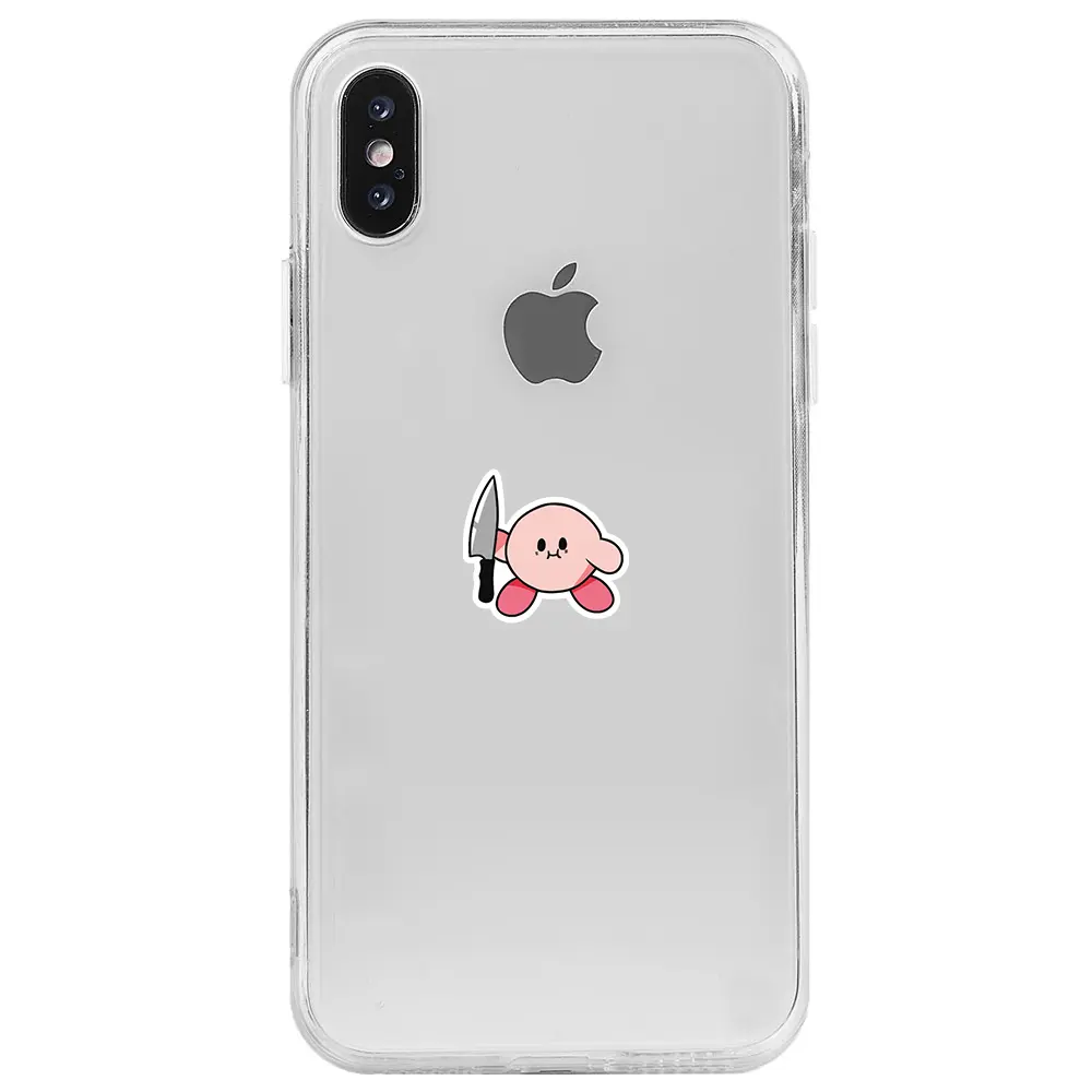 Apple iPhone X Şeffaf Telefon Kılıfı - Kirby