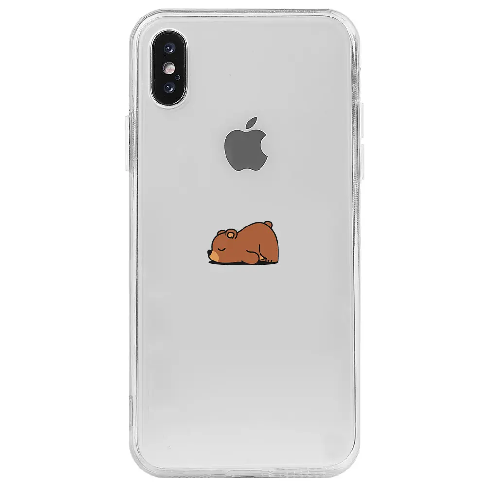 Apple iPhone X Şeffaf Telefon Kılıfı - Lazy Bear