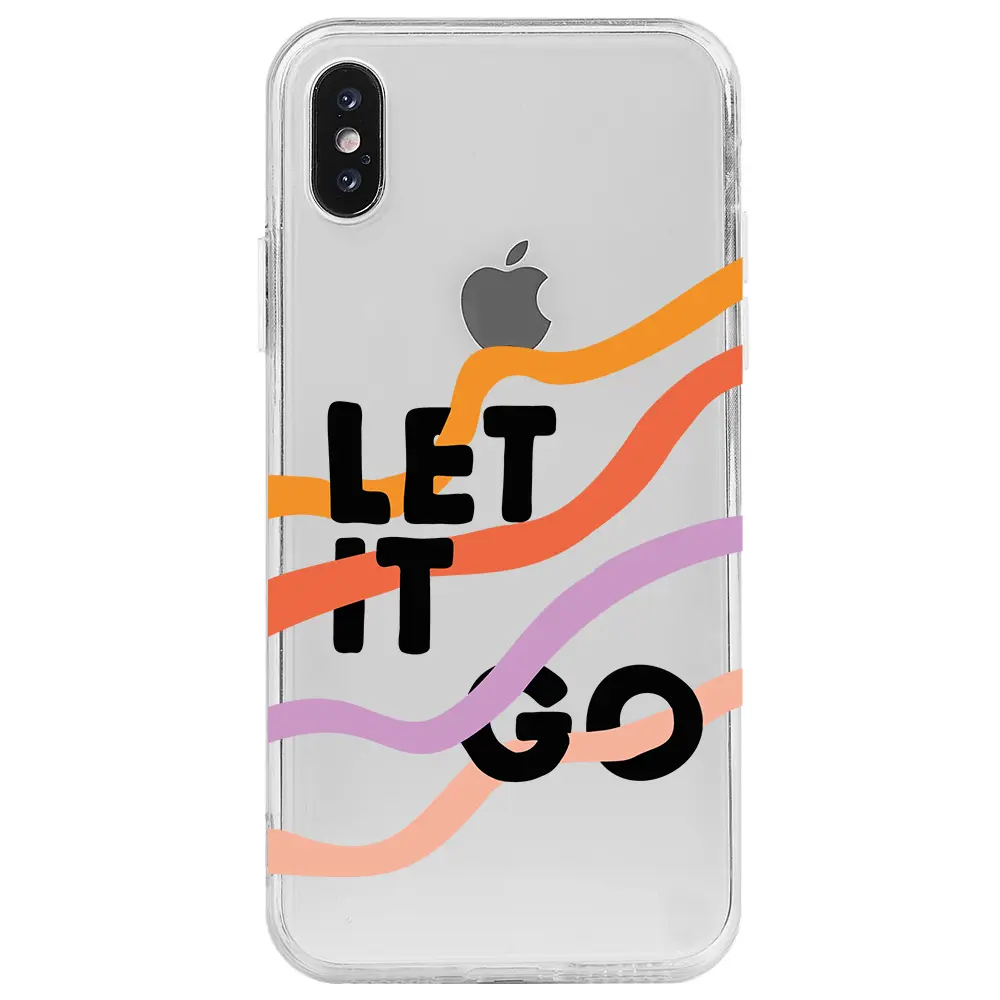 Apple iPhone X Şeffaf Telefon Kılıfı - Let it Go