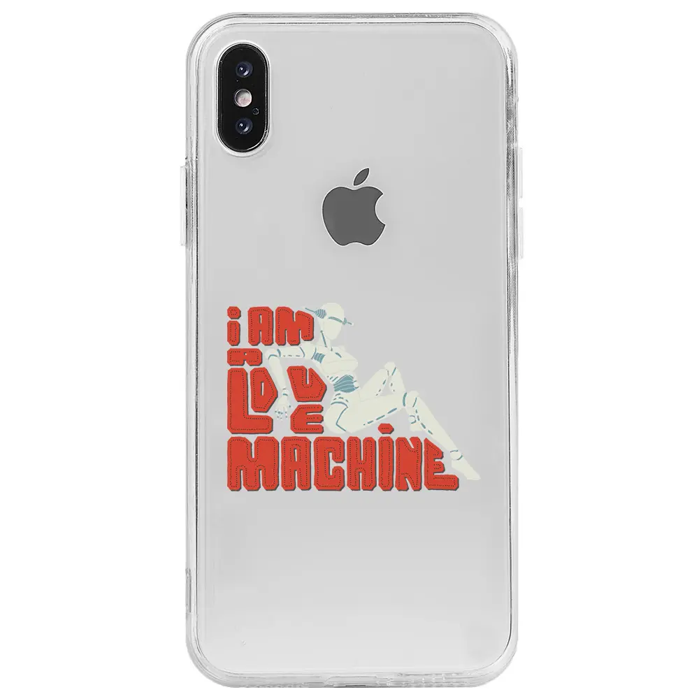 Apple iPhone X Şeffaf Telefon Kılıfı - Love Machine