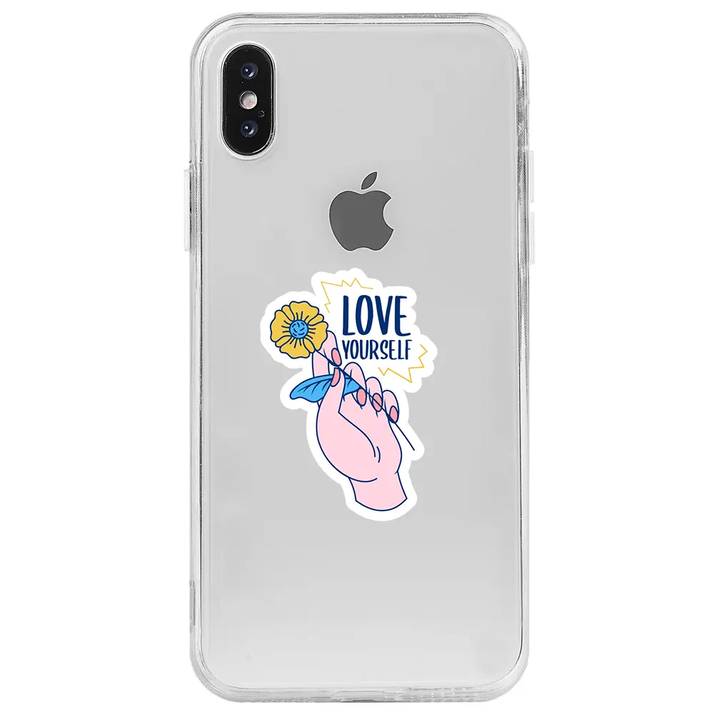 Apple iPhone X Şeffaf Telefon Kılıfı - Love Yourself