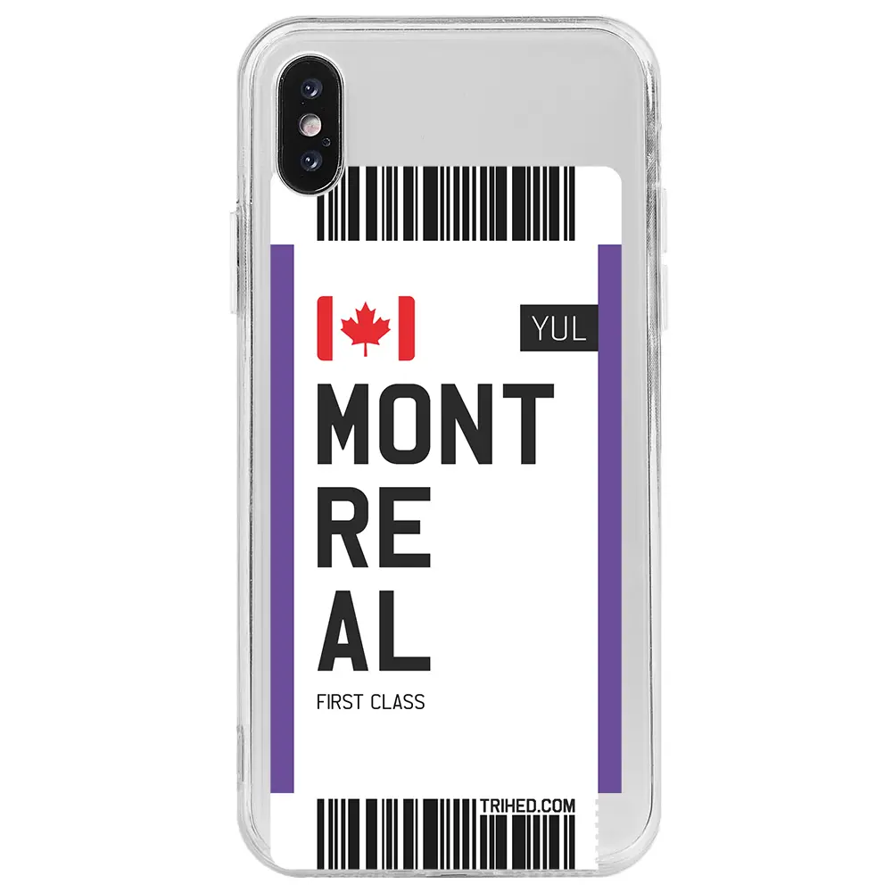Apple iPhone X Şeffaf Telefon Kılıfı - Montreal Bileti