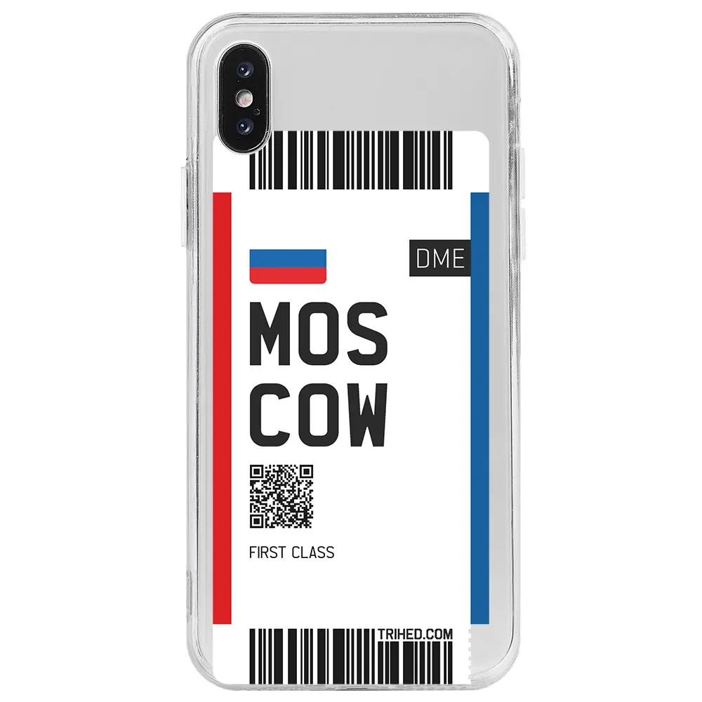 Apple iPhone X Şeffaf Telefon Kılıfı - Moscow Bileti