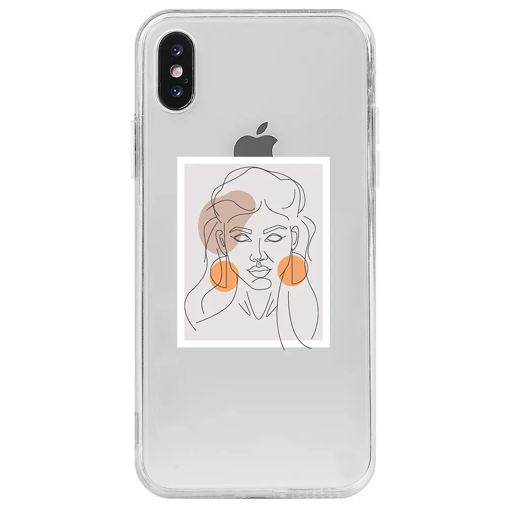 Apple iPhone X Şeffaf Telefon Kılıfı - Orange Earrings