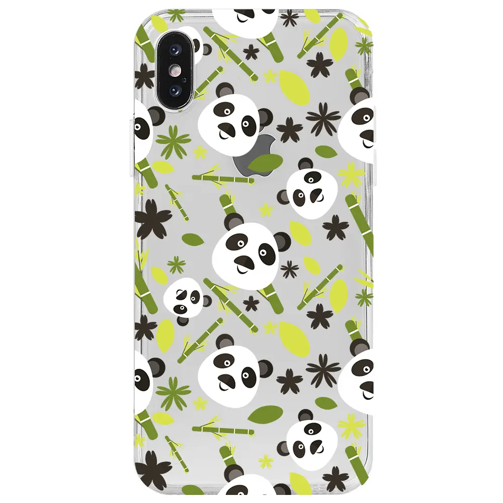 Apple iPhone X Şeffaf Telefon Kılıfı - Panda