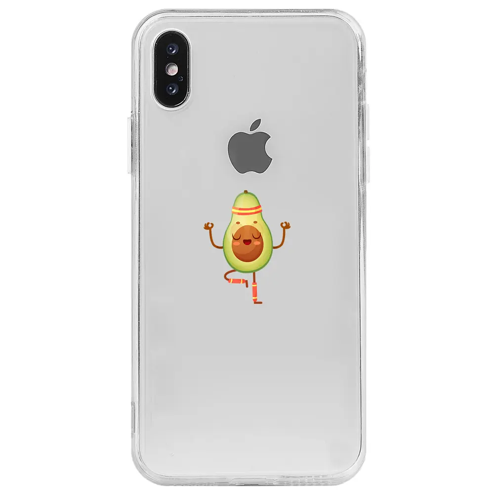 Apple iPhone X Şeffaf Telefon Kılıfı - Peaceful Avokado