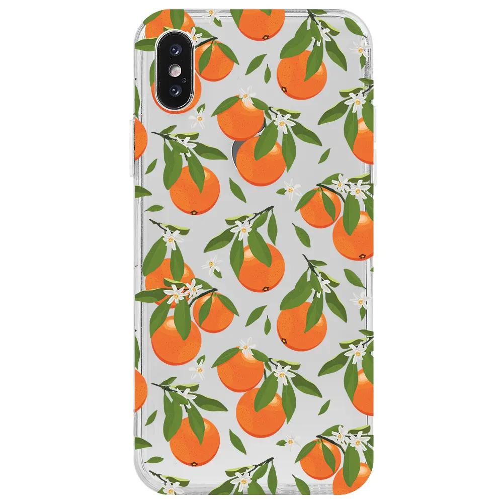 Apple iPhone X Şeffaf Telefon Kılıfı - Portakal Bahçesi