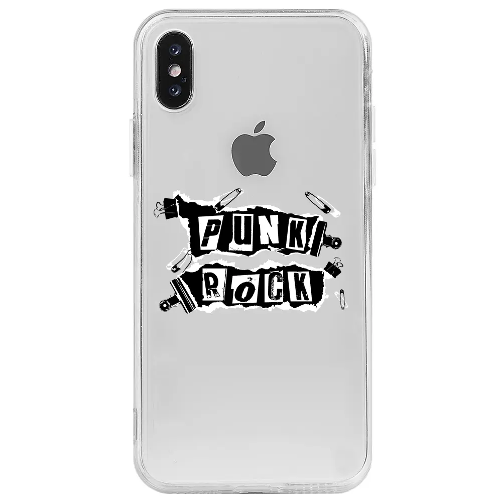 Apple iPhone X Şeffaf Telefon Kılıfı - Punk Rock