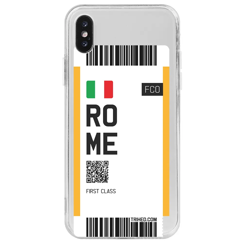 Apple iPhone X Şeffaf Telefon Kılıfı - Rome Bileti