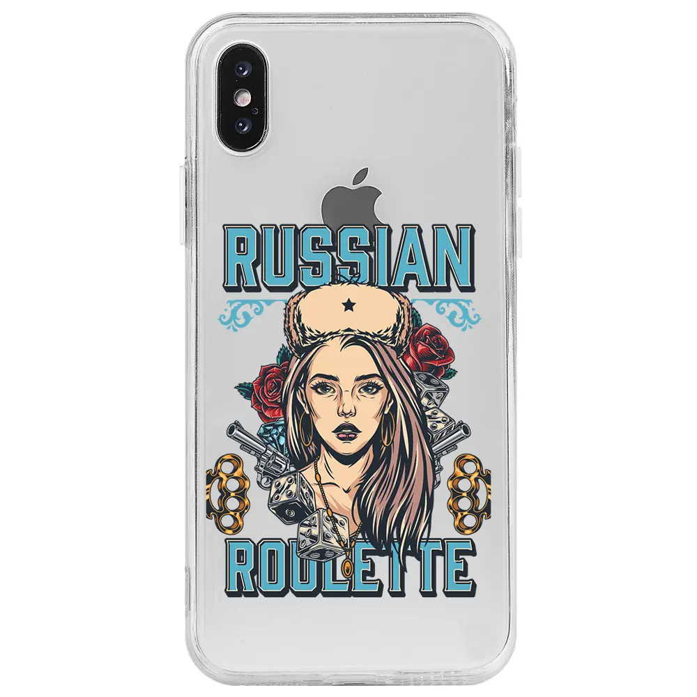 Apple iPhone X Şeffaf Telefon Kılıfı - Russian Girl