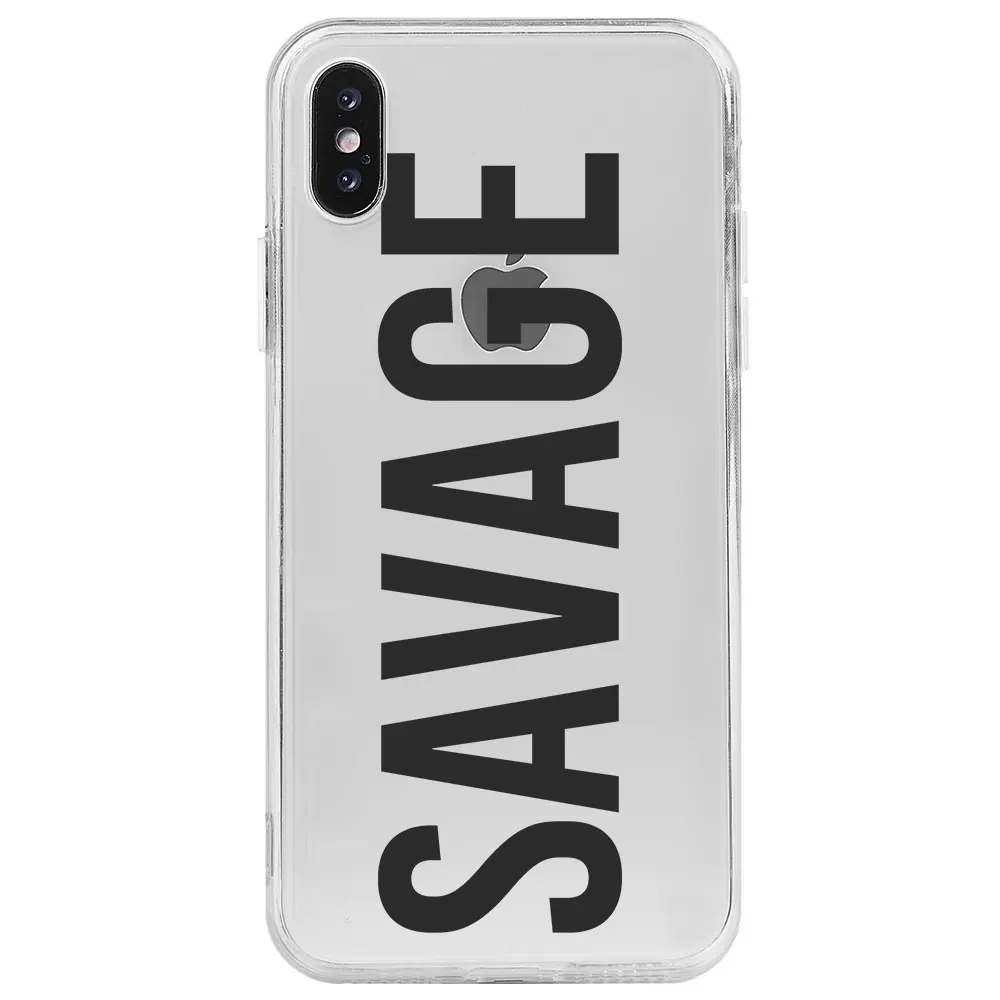 Apple iPhone X Şeffaf Telefon Kılıfı - Savage