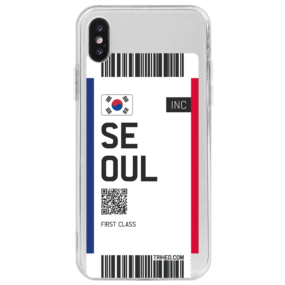 Apple iPhone X Şeffaf Telefon Kılıfı - Seoul Bileti
