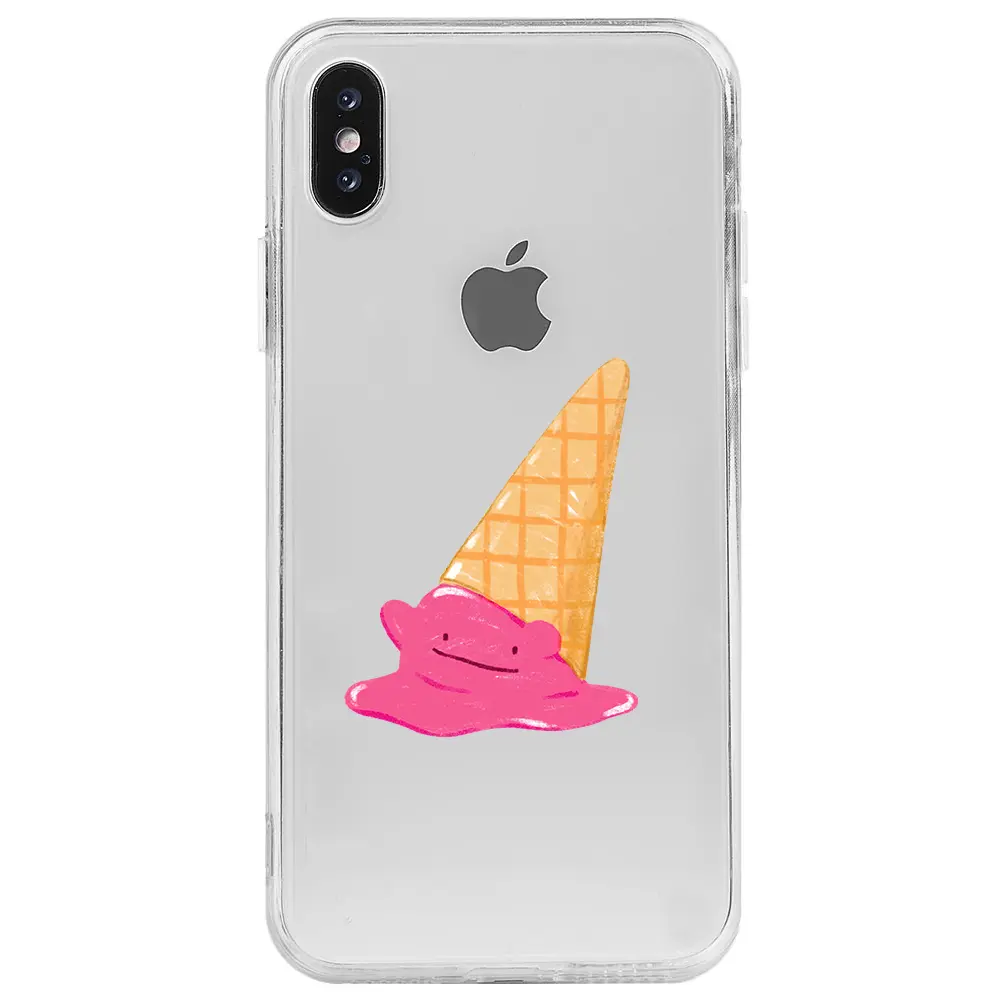 Apple iPhone X Şeffaf Telefon Kılıfı - Sevimli Dondurma