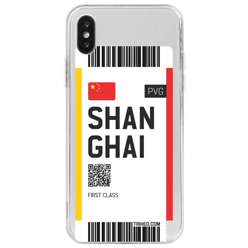 Apple iPhone X Şeffaf Telefon Kılıfı - Shanghai Bileti